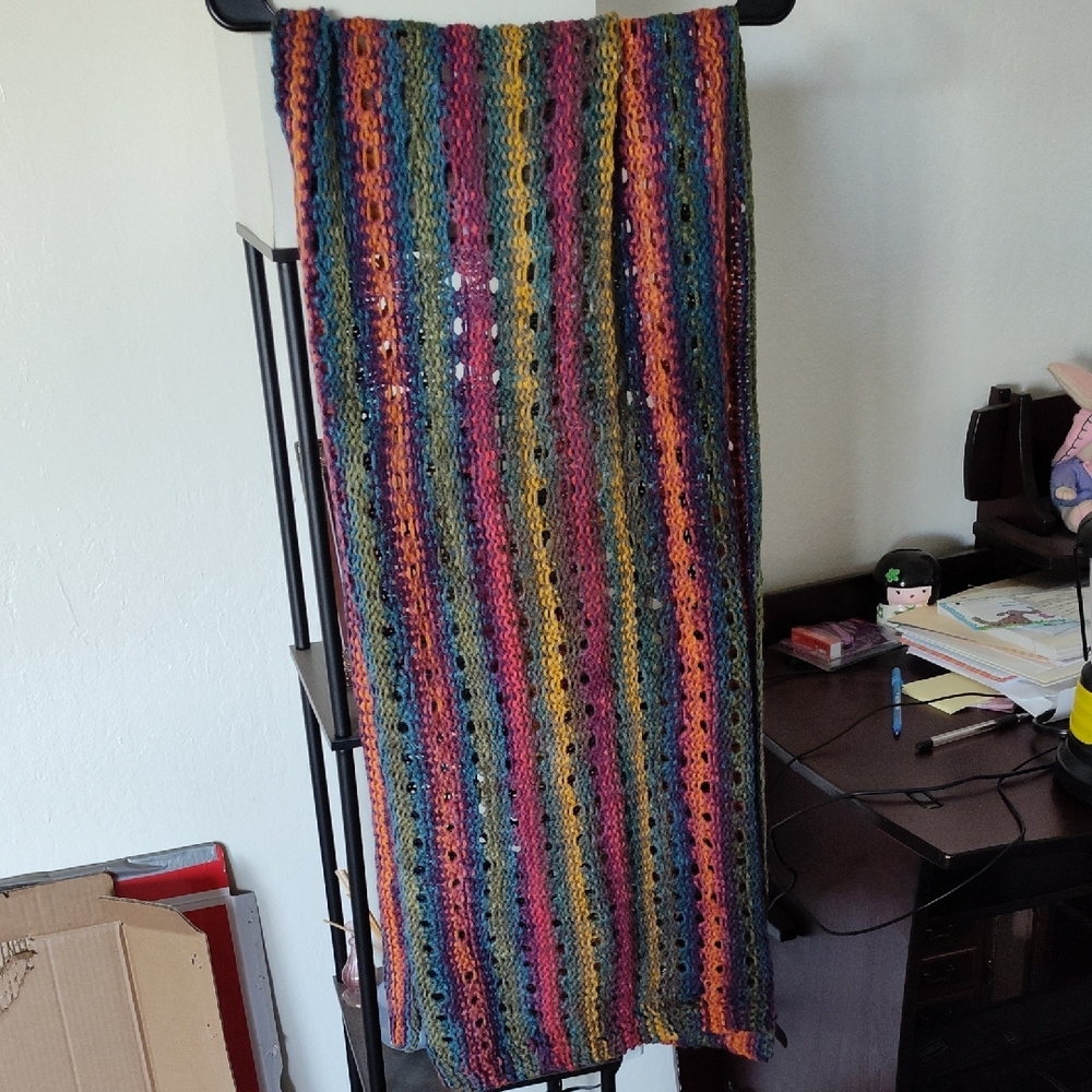 Colorful Striped Knit Scarf